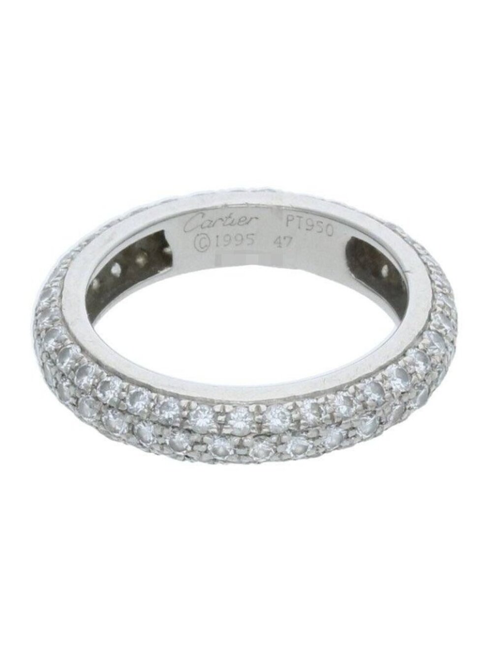 Cartier Pt950 Pave Diamond Ring Size 6